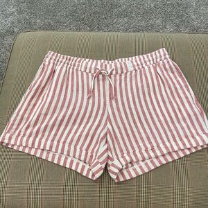 Old Navy High Waist Striped Shorts - Pink and White